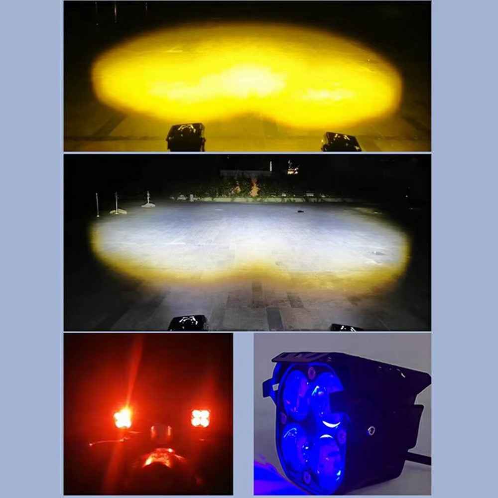 MOFOX D2-1 40W 3 Inch LED Work Light 4 Lens Waterproof Off Road Vehicle Front Bumper Light - Red Light