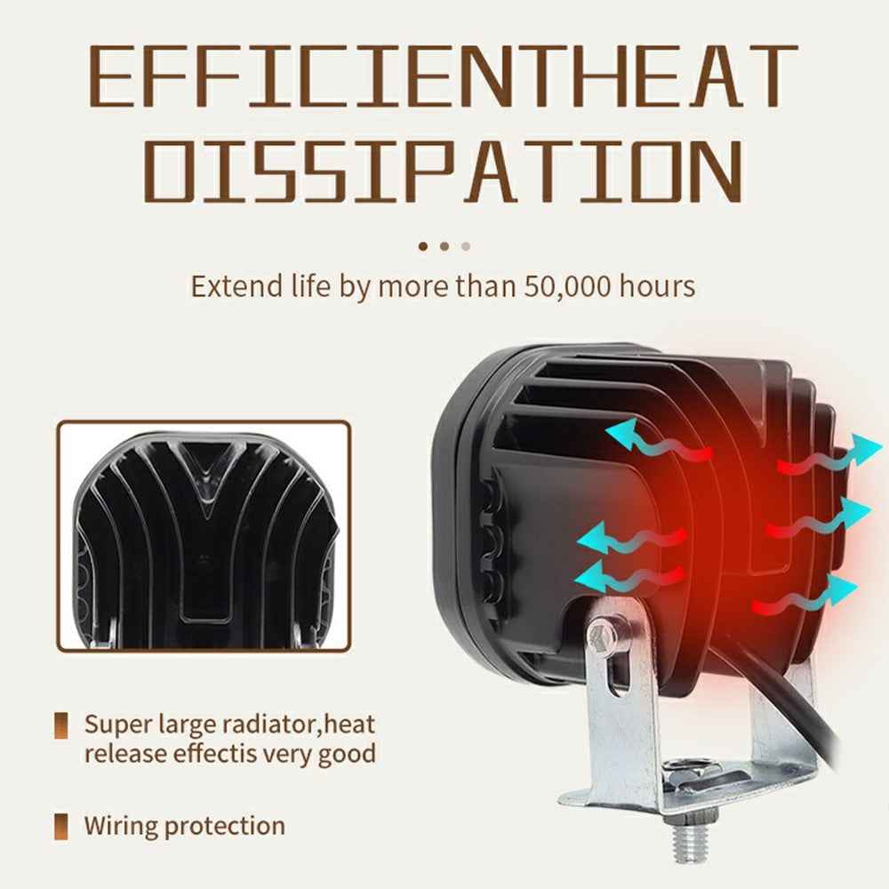 DS1 IP67 Waterproof 4 Lens LED Motorcycle Headlight RGB High Low Beam Car Spotlight for SUV / UTV / ATV