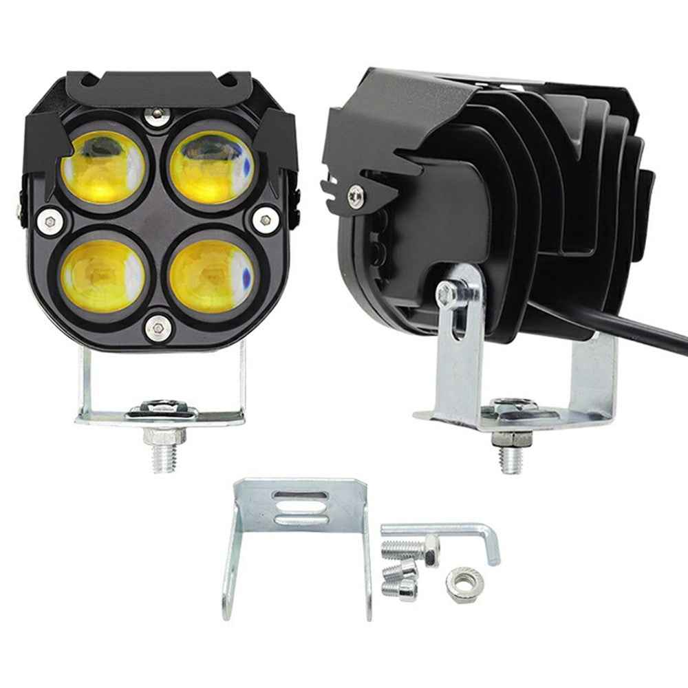 DS1 IP67 Waterproof 4 Lens LED Motorcycle Headlight RGB High Low Beam Car Spotlight for SUV / UTV / ATV