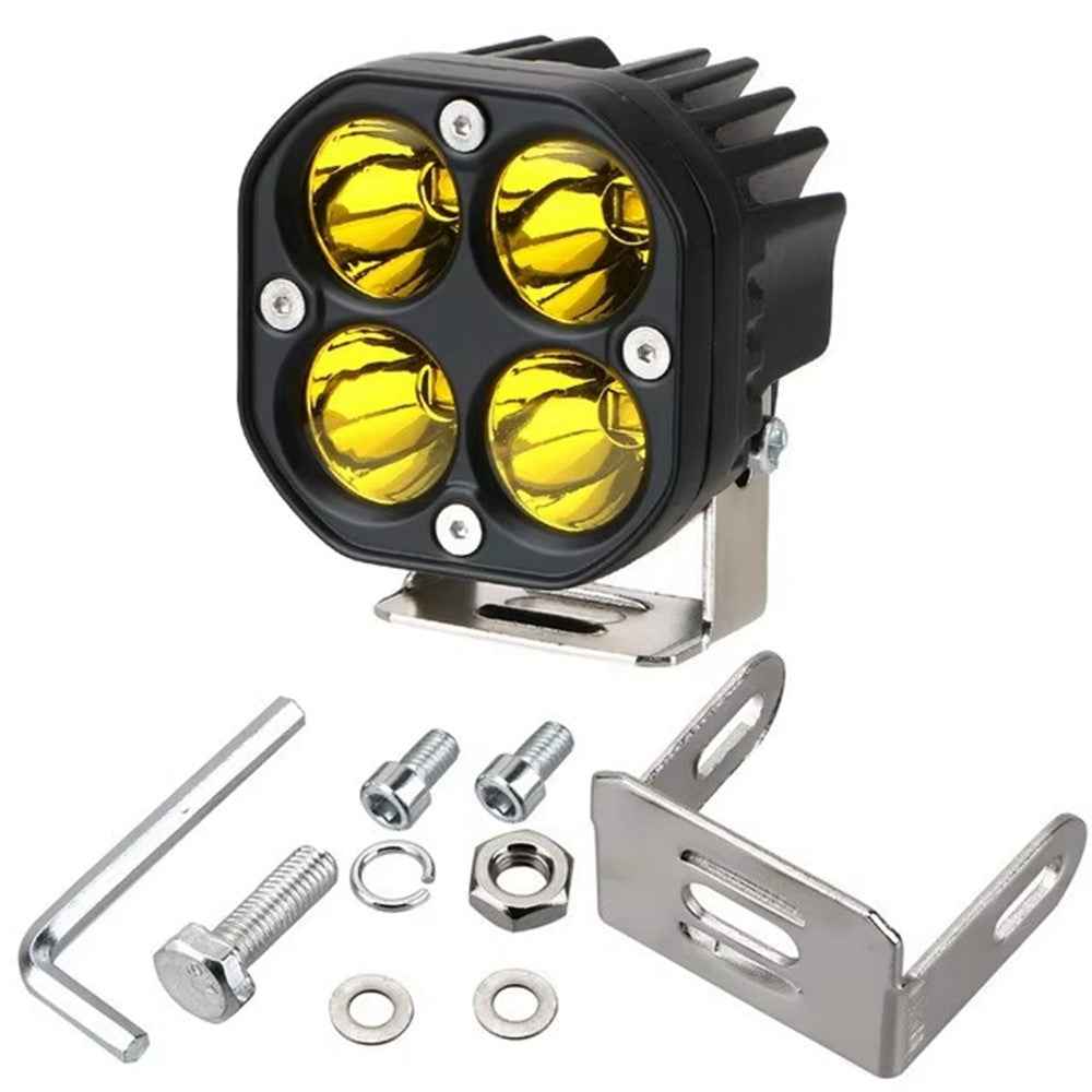 D1 3 Inch 40W Square Spotlight IP67 Waterproof Car LED Work Light 12V / 24V Off Road Fog Lamp - Yellow Light