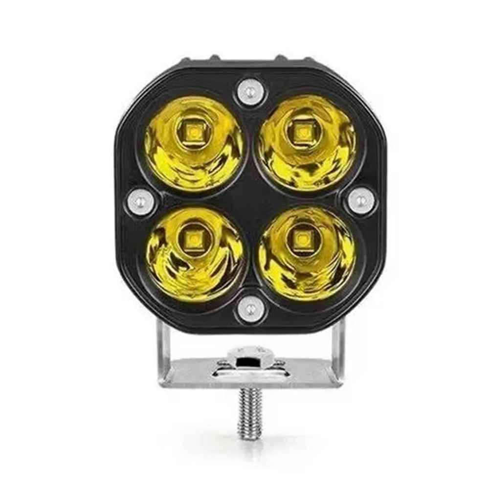 D1 3 Inch 40W Square Spotlight IP67 Waterproof Car LED Work Light 12V / 24V Off Road Fog Lamp - Yellow Light