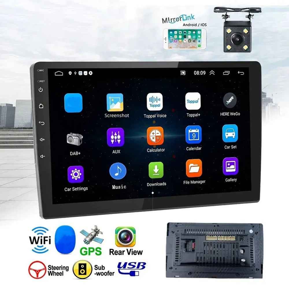 7 Inch Car Central Control Display Screen WiFi + Bluetooth-Compatible Android 12 Multimedia Player , 1+32GB