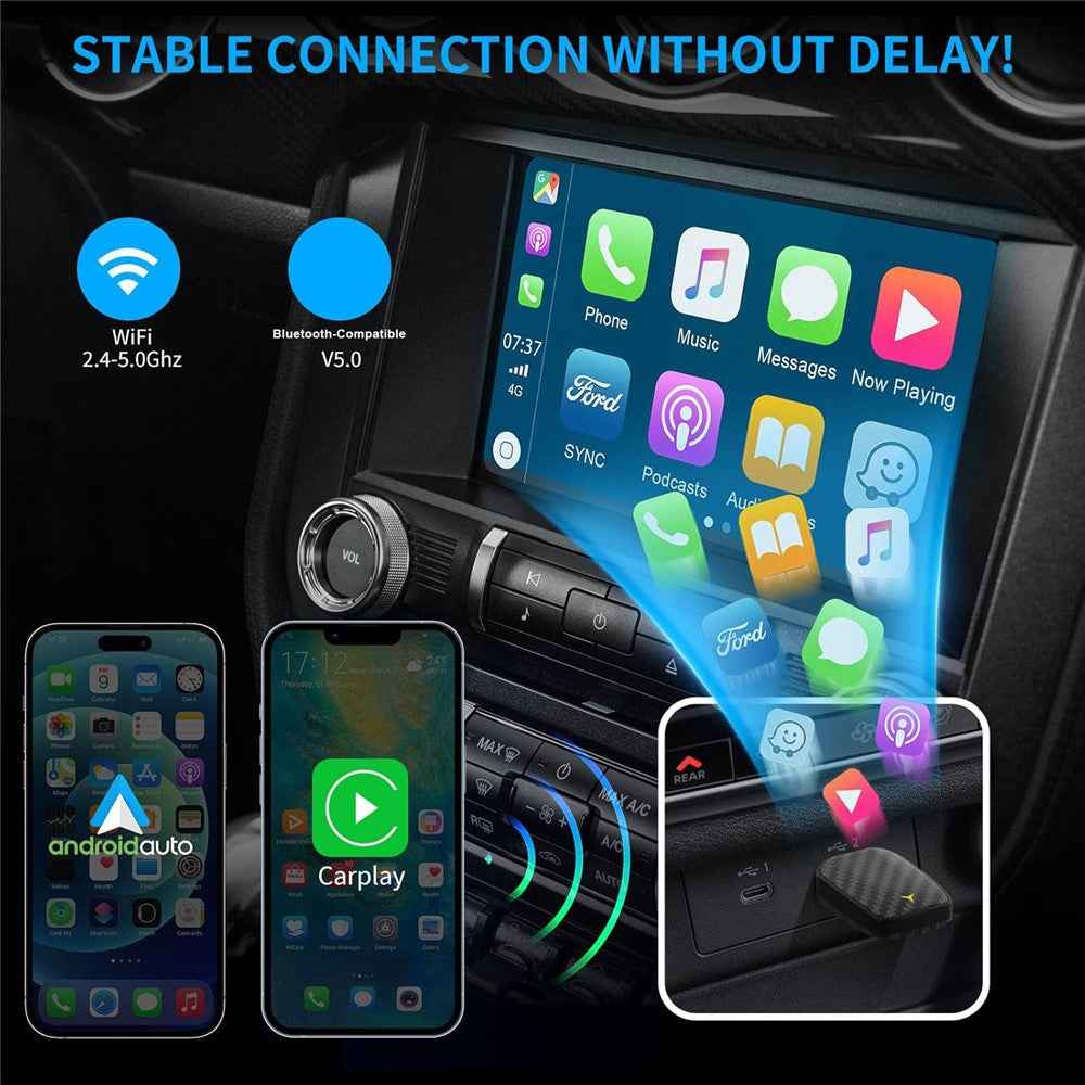 R5031 Wireless CarPlay Android Auto Adapter Box Smart Connectivity for Car Multimedia Systems
