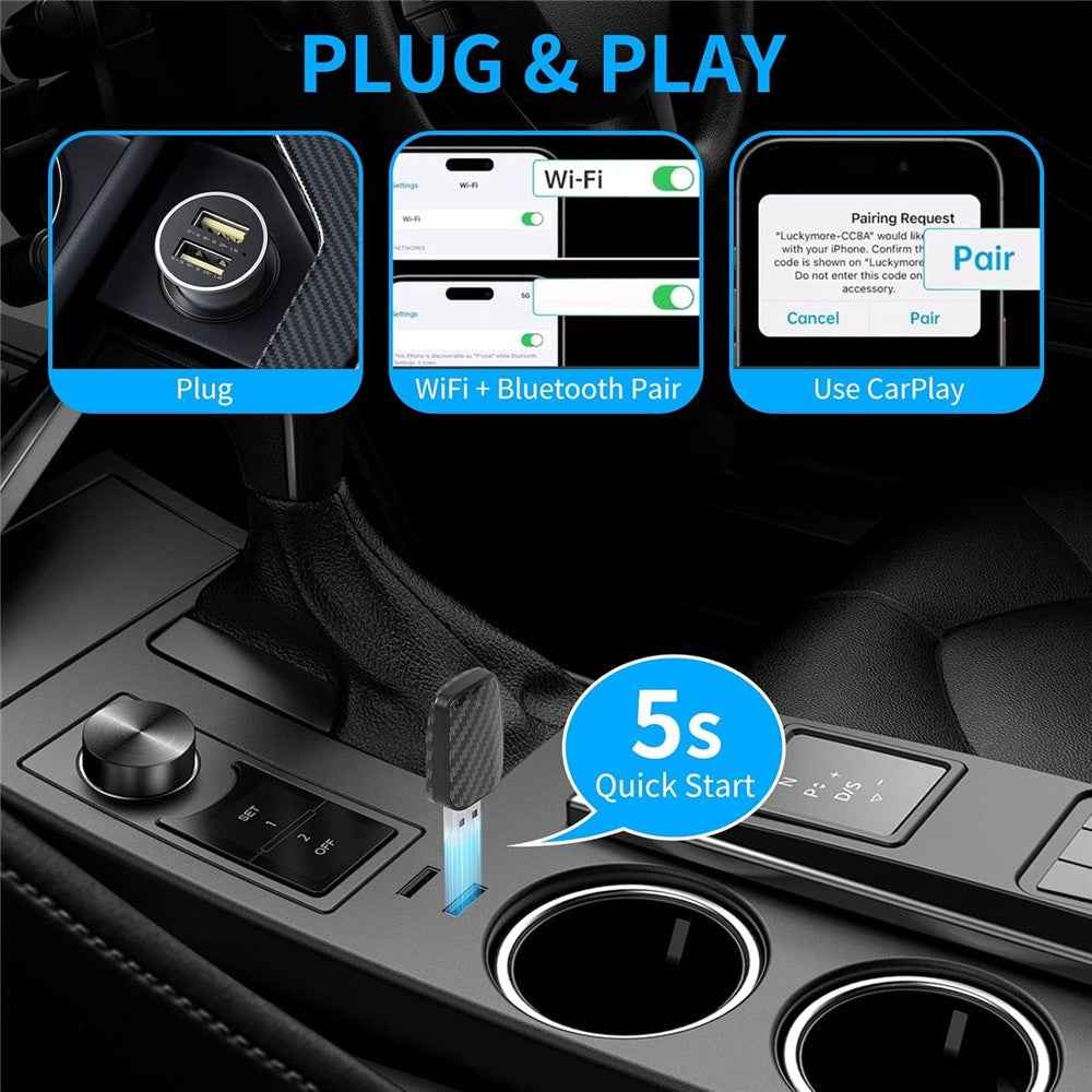 R5031 Wireless CarPlay Android Auto Adapter Box Smart Connectivity for Car Multimedia Systems