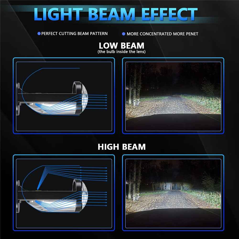 N4 2Pcs H4 LED Headlight Bulbs Car Headlamps 6000K Conversion Kit Automotive Front Light