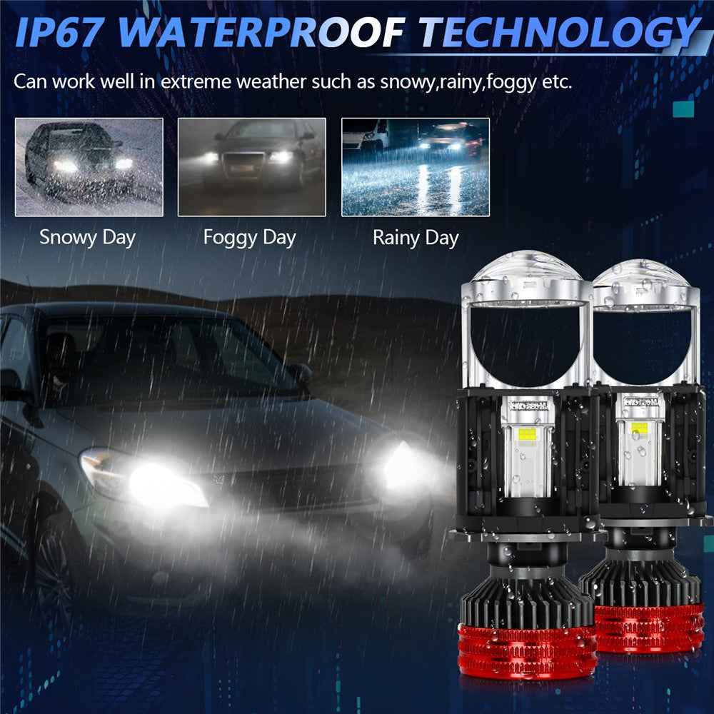 N5 2Pcs H4 LED Headlight Bulbs High Brightness High Power Dual Copper Tube Car Headlamp