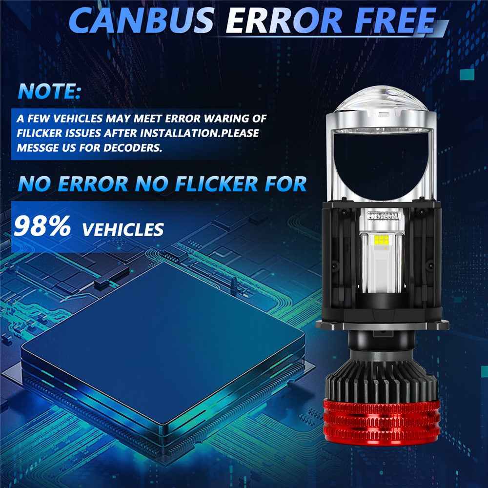 N5 2Pcs H4 LED Headlight Bulbs High Brightness High Power Dual Copper Tube Car Headlamp