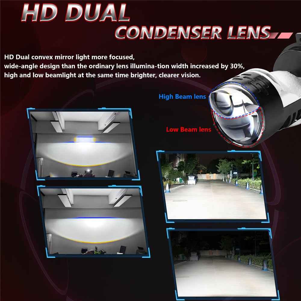 N6 H4 LED Headlight Bulb High Brightness Double Copper Tube Car Headlamp 30W 6000K 3000LM