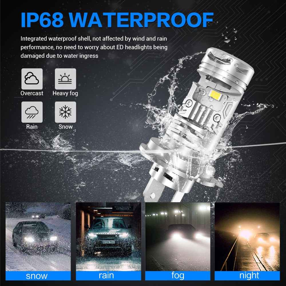 N8 H4 LED Car Headlight Automotive Headlamp High Brightness 6000K Front Light Retrofit Upgrade Kit