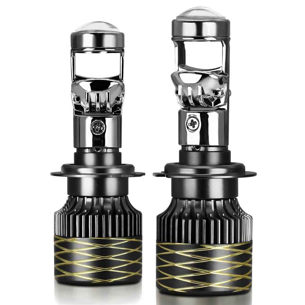 N9 2Pcs H7 Car Headlamp Mini Lens High Brightness LED Headlight IP67 Waterproof Automotive Front Light