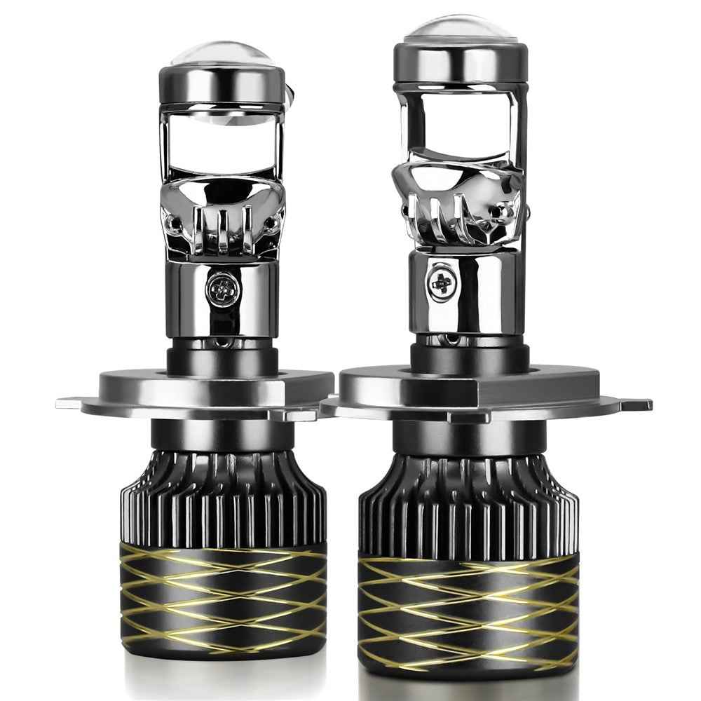 N9 2Pcs H4 Car Headlamp Mini Lens High Brightness LED Headlight IP67 Waterproof Automotive Front Light