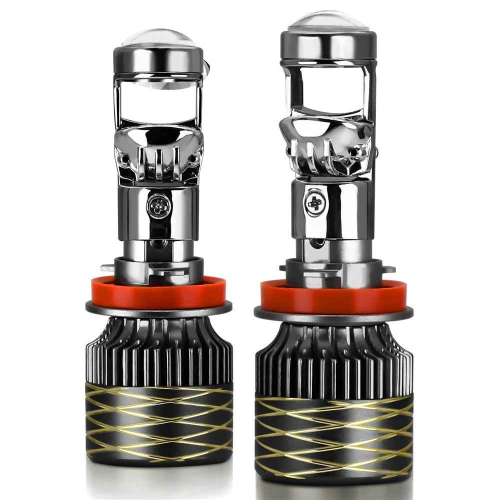 N9 2Pcs H11 Car Headlamp Mini Lens High Brightness LED Headlight IP67 Waterproof Automotive Front Light