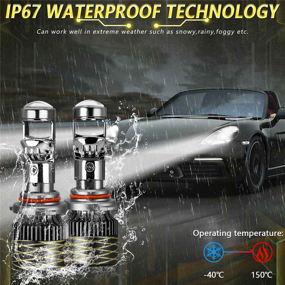 N9 2Pcs 9005 Car Headlamp Mini Lens High Brightness LED Headlight IP67 Waterproof Automotive Front Light