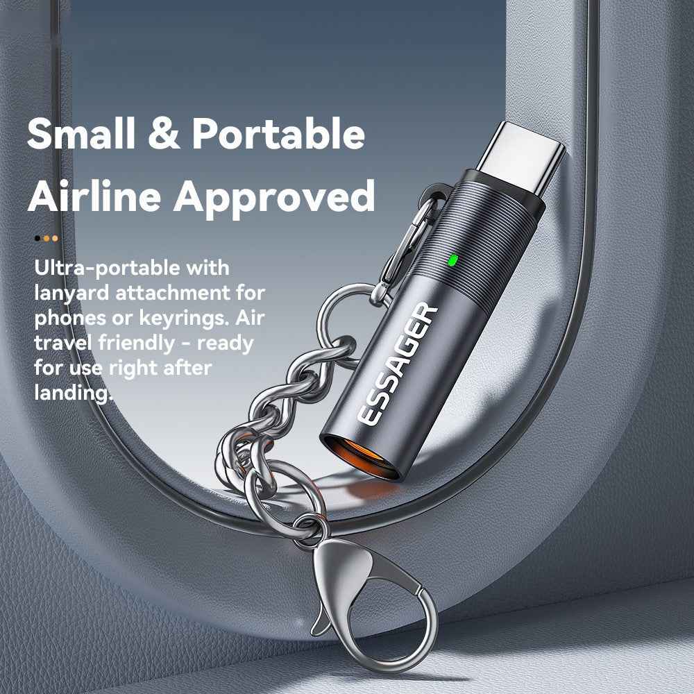 ESSAGER Type-C Cigarette Lighter Tungsten Wire Heating Auto Shut-Off Compact Aluminum Alloy