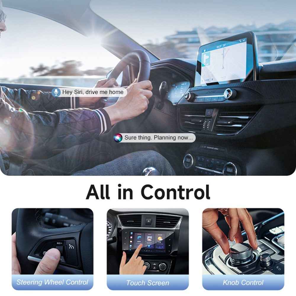 2 in 1 Cars Wireless CarPlay Android Auto Adapter Upgrade Wired to Wireless CarPlay Dongle