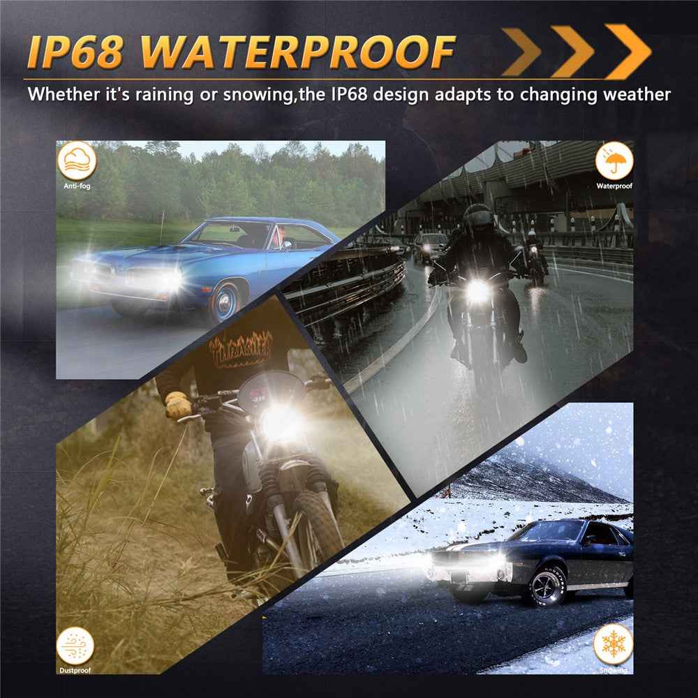 5.75 Inch LED Headlight for Motorcycle Waterproof DRL Turn Signal Devil Eye High Low Beam Lamp