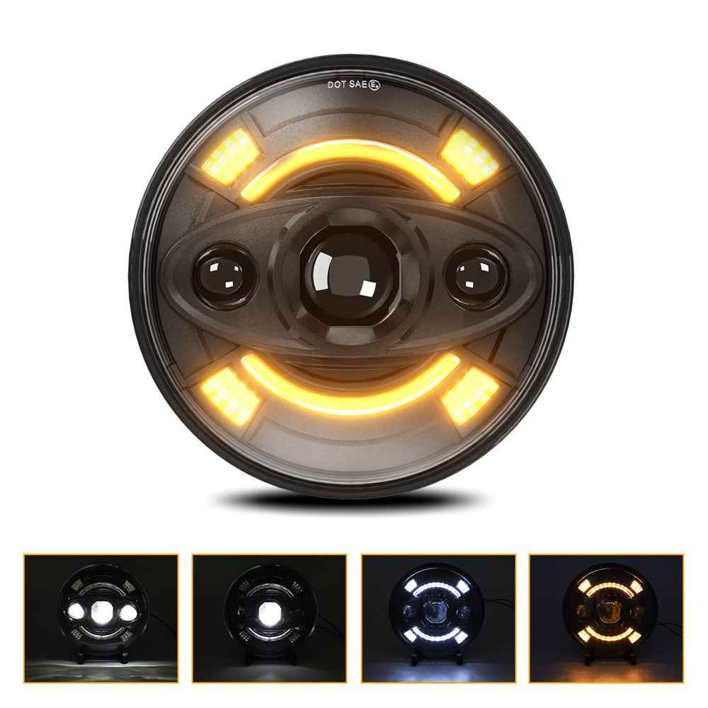 7 Inch Round LED Headlight Anti Glare High Low Beam Aluminum Shell Off Road Vehicle Headlamp