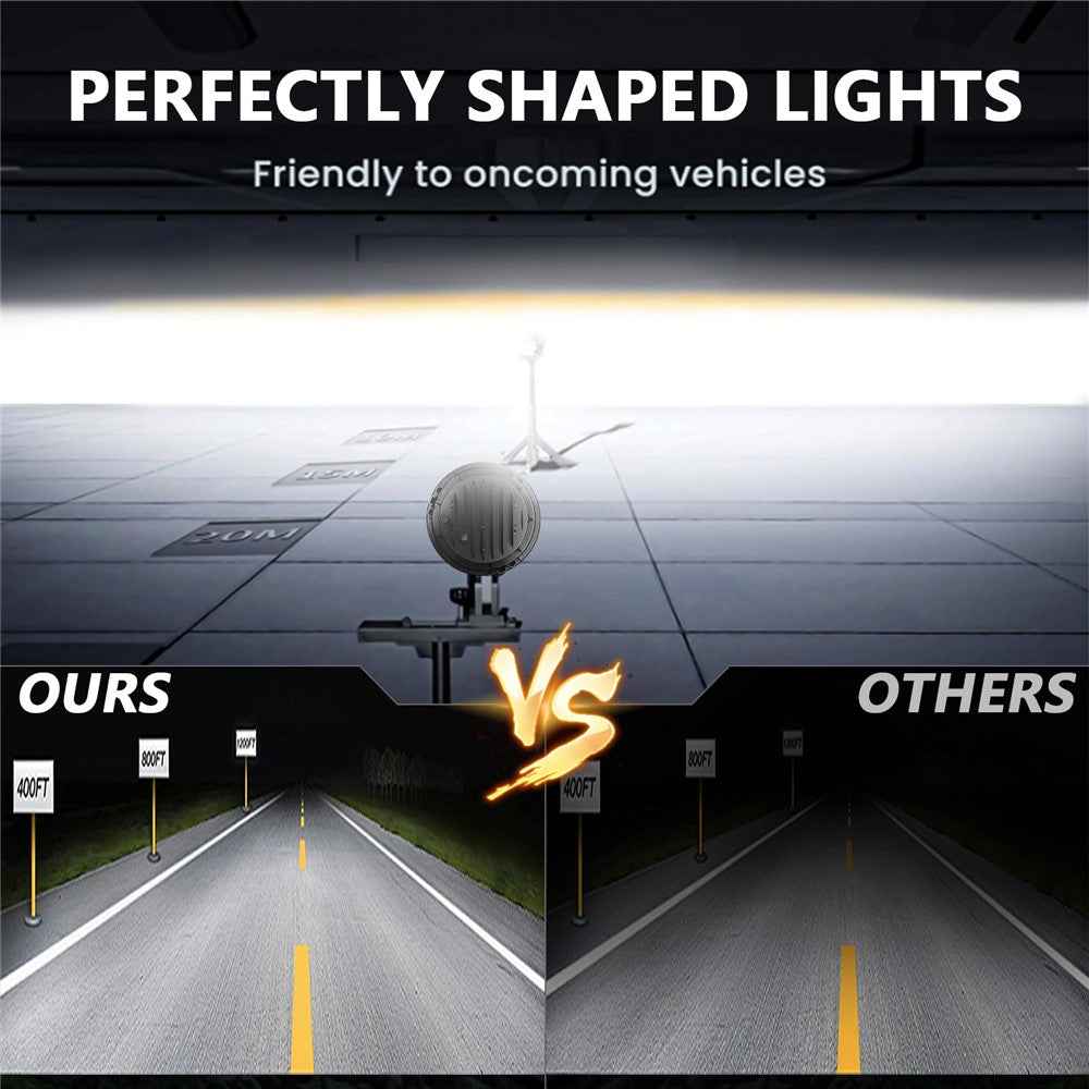 R1 7 Inch Round LED Headlight 4 Modes Off Road Vehicle Headlamp for Motorcycle Classic Cars