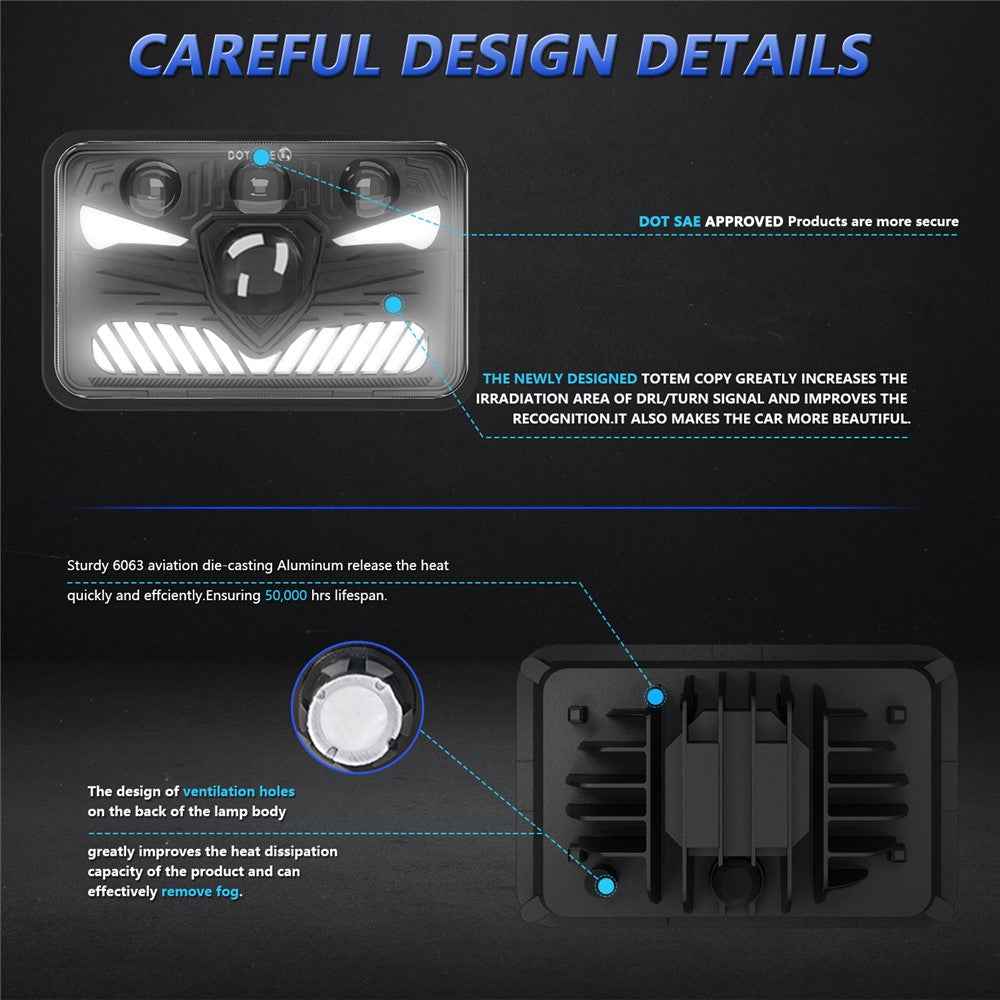 5 Inch LED Headlight Motorcycle Off Road Vehicle Car Headlamp High Low Beam with DRL / Turn Signal