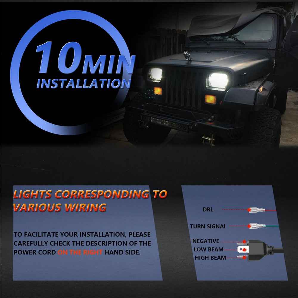 5 Inch LED Headlight Motorcycle Off Road Vehicle Car Headlamp High Low Beam with DRL / Turn Signal
