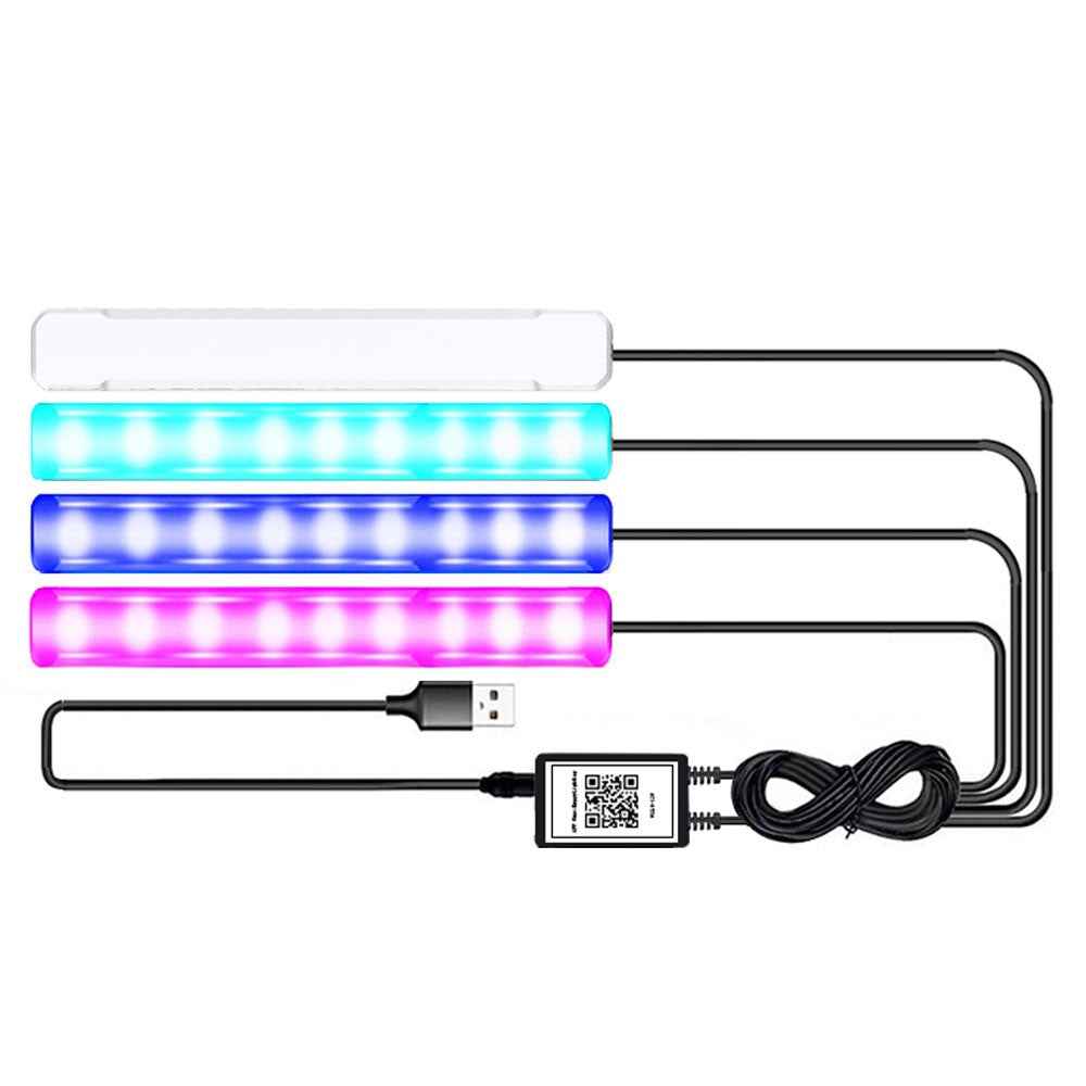 4 In 1 Car Interior Lights App Control Bluetooth-Compatible LED RGB Music Sync Ambient Lighting Kit