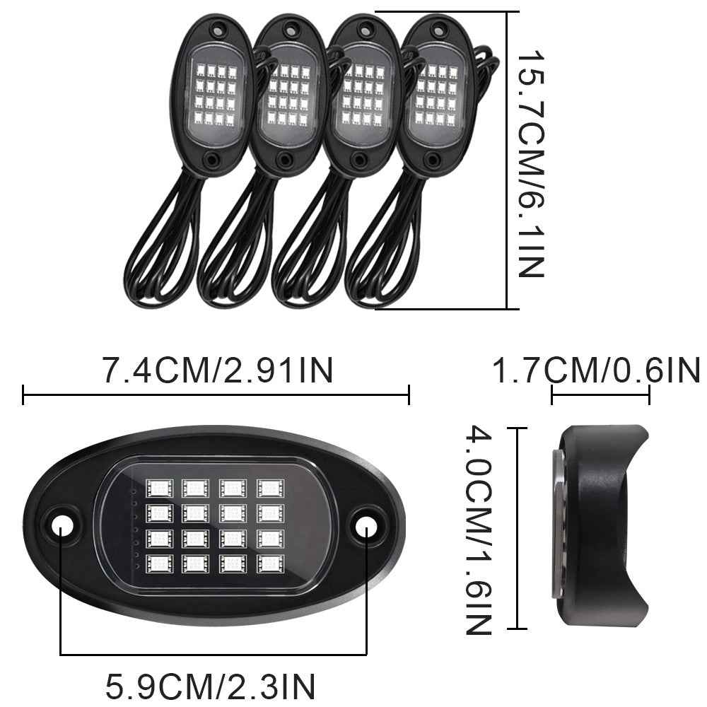 G7 4 In 1 LED Car Underglow Lights RGB Music Sync Atmosphere Lamp for SUV / Truck / Off Road Vehicles