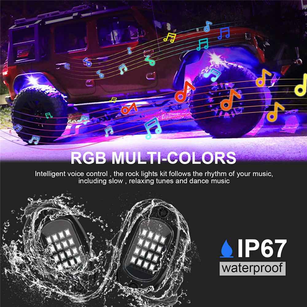 G7 6 In 1 LED Car Underglow Lights RGB Music Sync Atmosphere Lamp for SUV / Truck / Off Road Vehicles