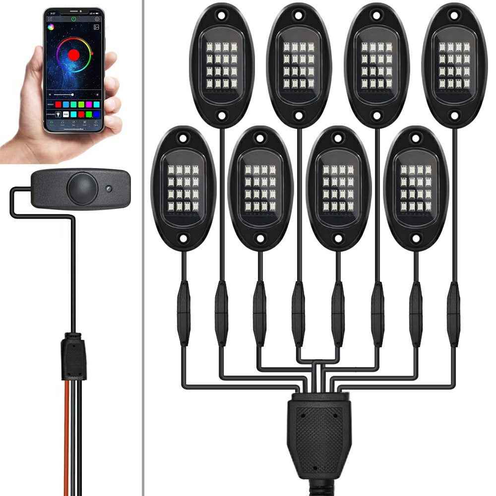 G7 8 In 1 LED Car Underglow Lights RGB Music Sync Atmosphere Lamp for SUV / Truck / Off Road Vehicles