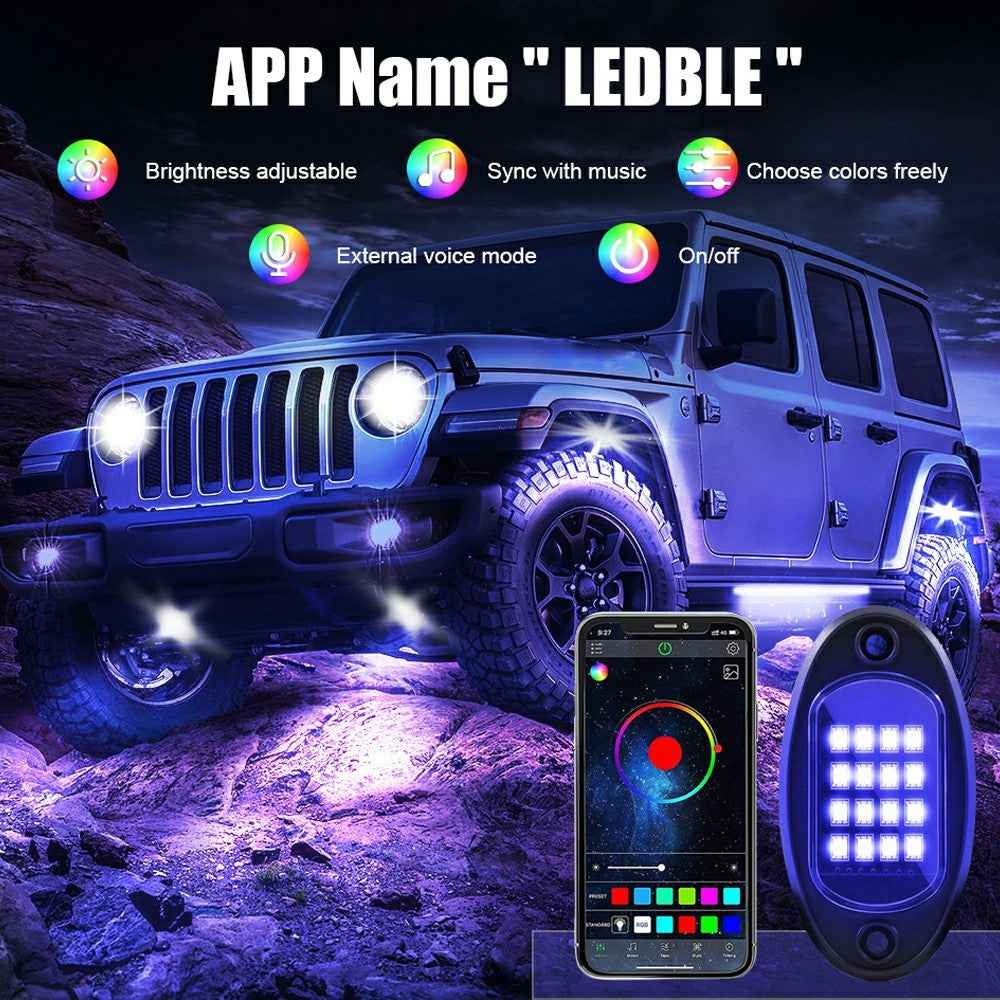 G7 8 In 1 LED Car Underglow Lights RGB Music Sync Atmosphere Lamp for SUV / Truck / Off Road Vehicles