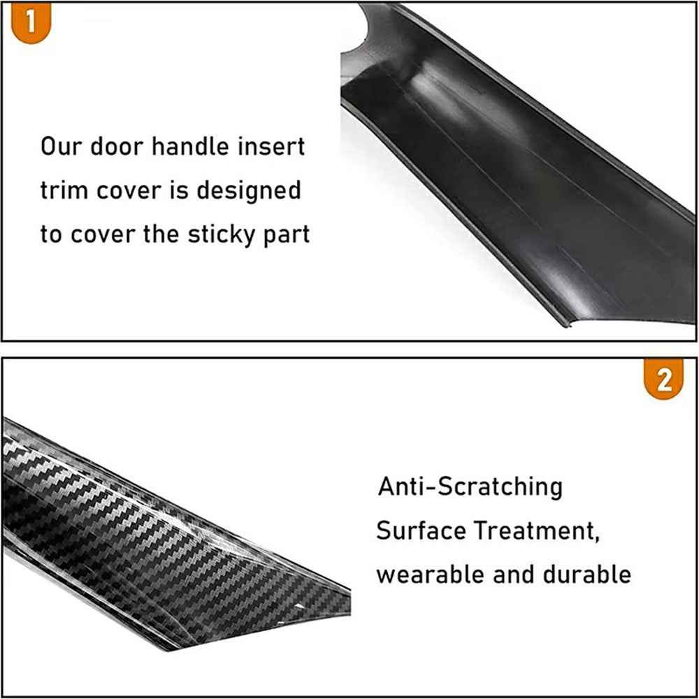F30 4Pcs / Set For 5 Series G30 / G31 / G38 2018 - 2023 Carbon Fiber Pattern Plastic Car Interior Door Pull Handles
