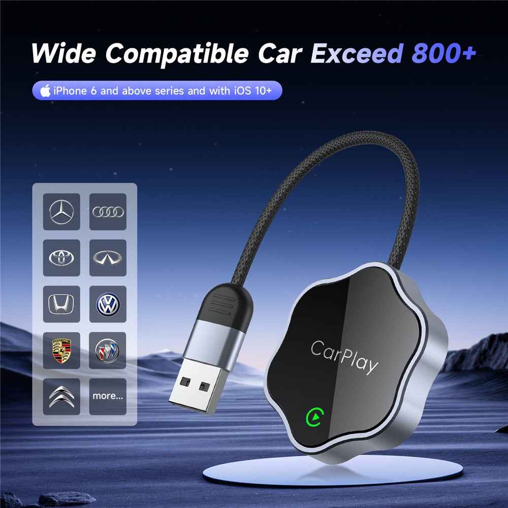 2 in 1 Wireless CarPlay Android Auto Adapter For iP  /  Android Phones Upgrade Wired to Wireless For Built-In CarPlay  /  Android Auto Cars