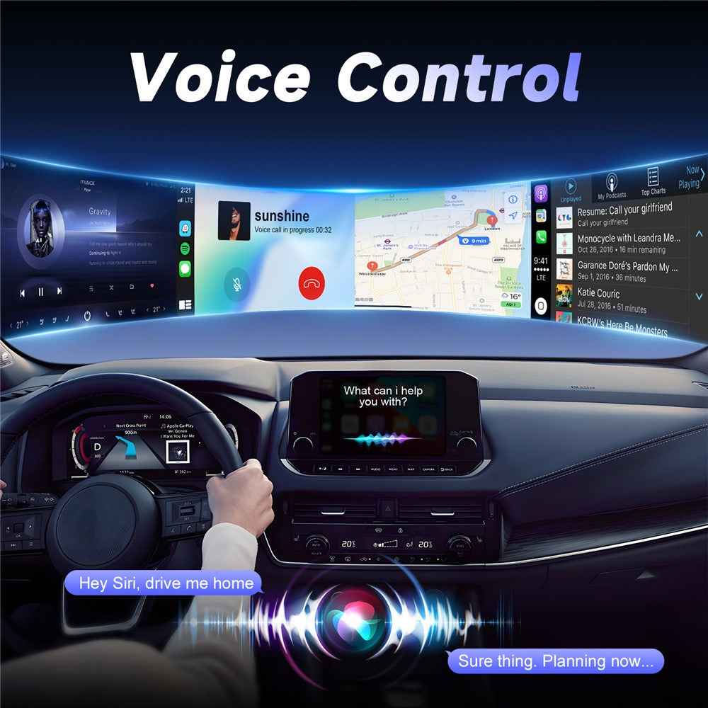 2 in 1 Wireless CarPlay Android Auto Adapter For iP  /  Android Phones Upgrade Wired to Wireless For Built-In CarPlay  /  Android Auto Cars