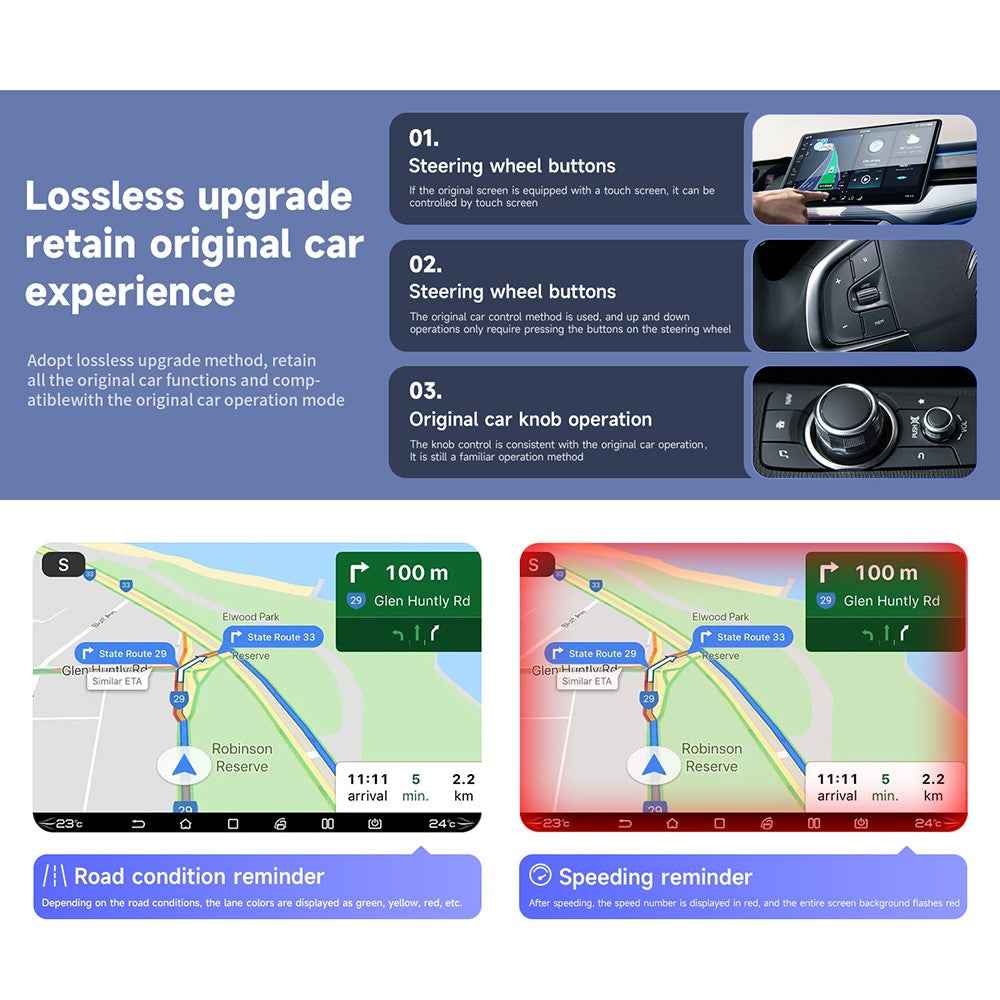 2 in 1 Wireless CarPlay Android Auto Adapter For iP  /  Android Phones Upgrade Wired to Wireless For Built-In CarPlay  /  Android Auto Cars