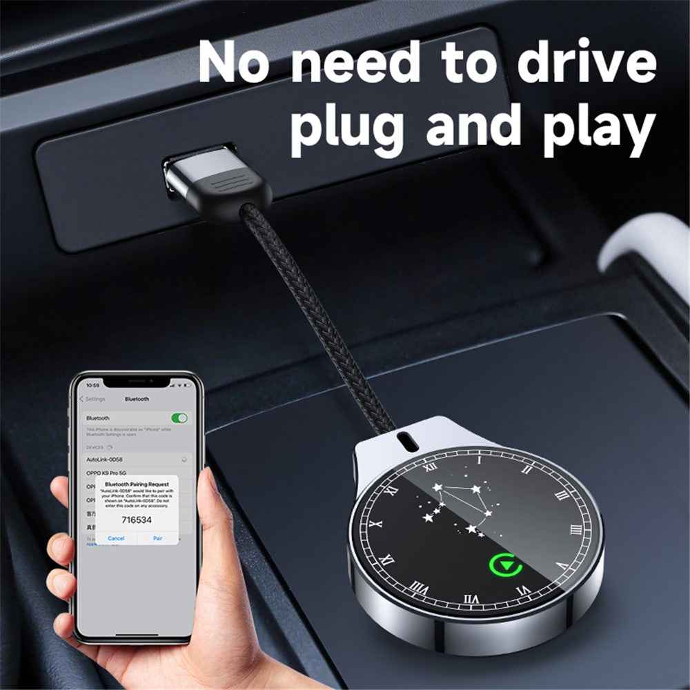 2 in 1 Wireless CarPlay Android Auto Adapter Upgrade Wired to Wireless Dongle for Cars