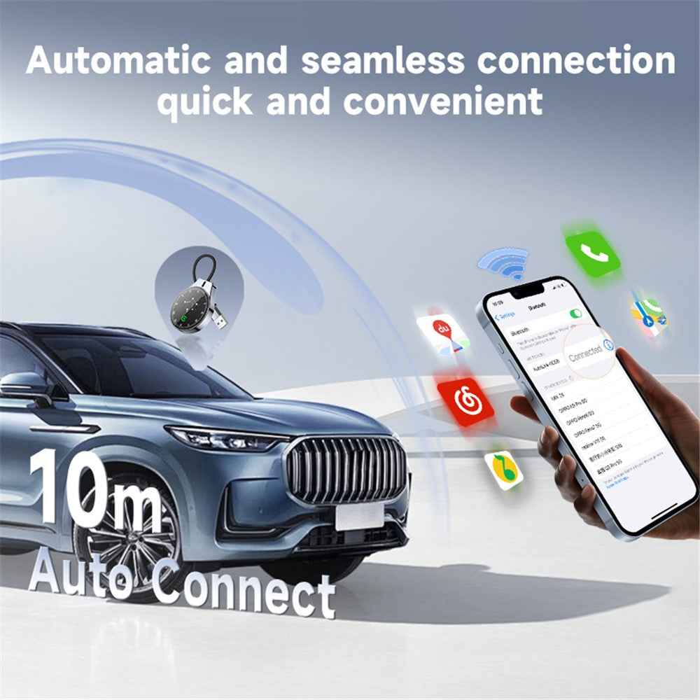 2 in 1 Wireless CarPlay Android Auto Adapter Upgrade Wired to Wireless Dongle for Cars