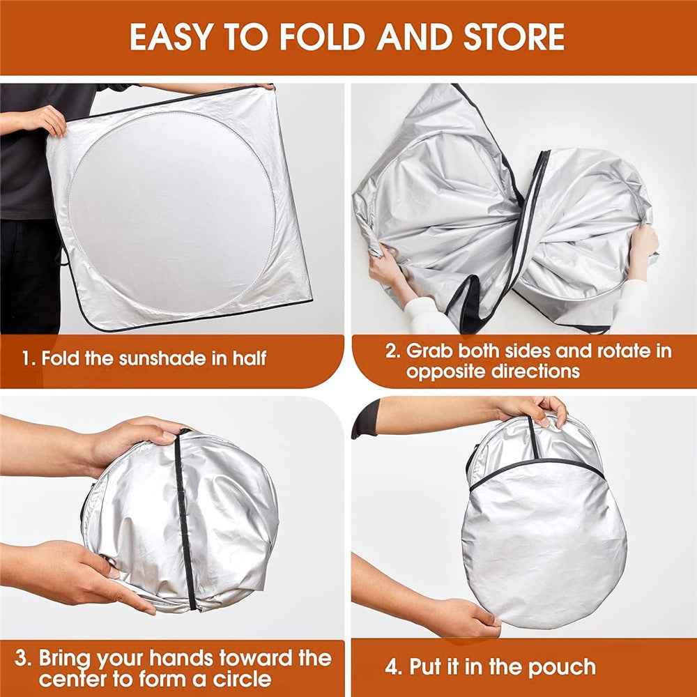 420 x 92cm Large Truck Sun Shade Heavy Duty Vehicle Sunshade Visor Foldable Heat Shield for Front Windshield Side Window