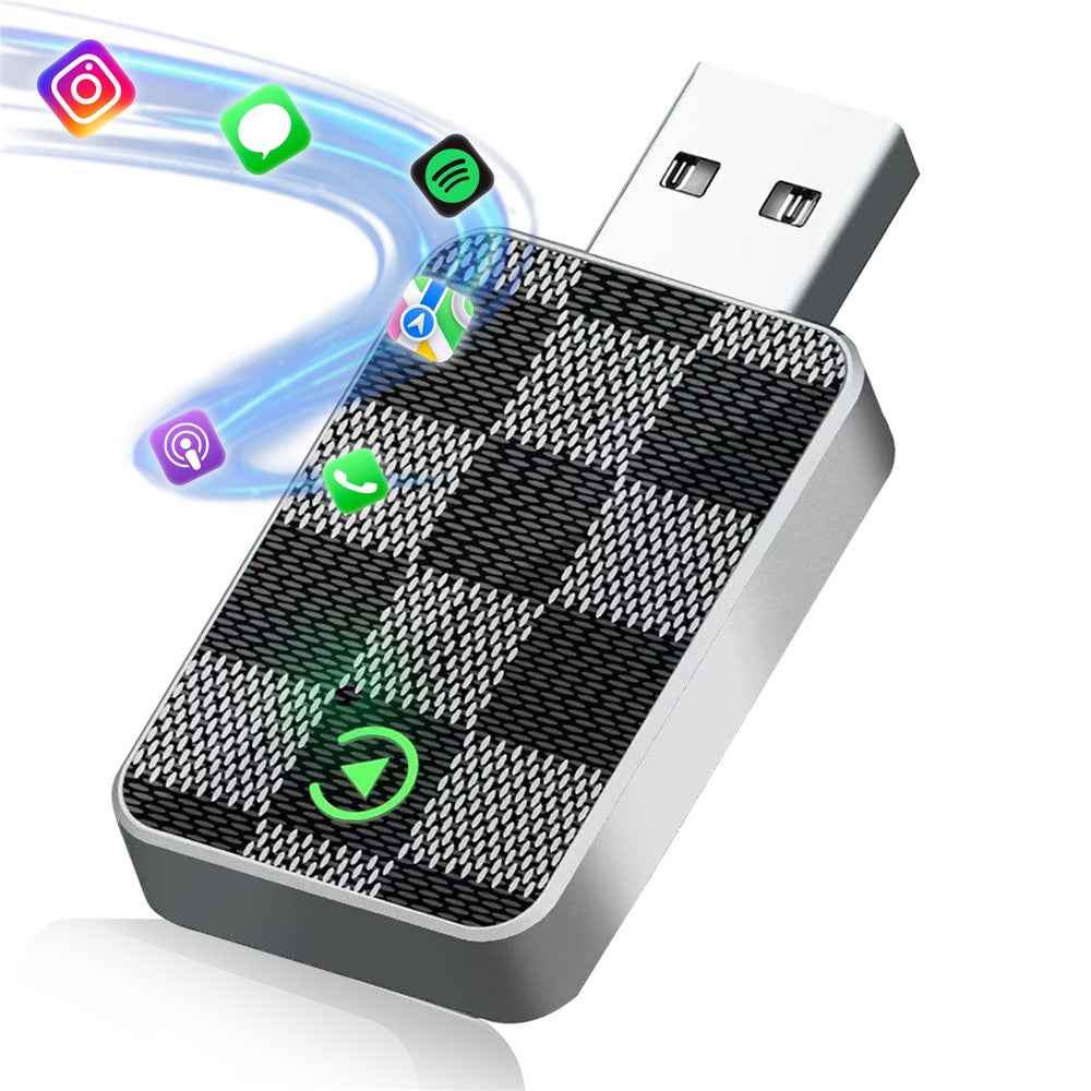 2 in 1 Wireless CarPlay Android Auto Adapter for iPhone Android Phones Built-In CarPlay Android Auto Vehicles