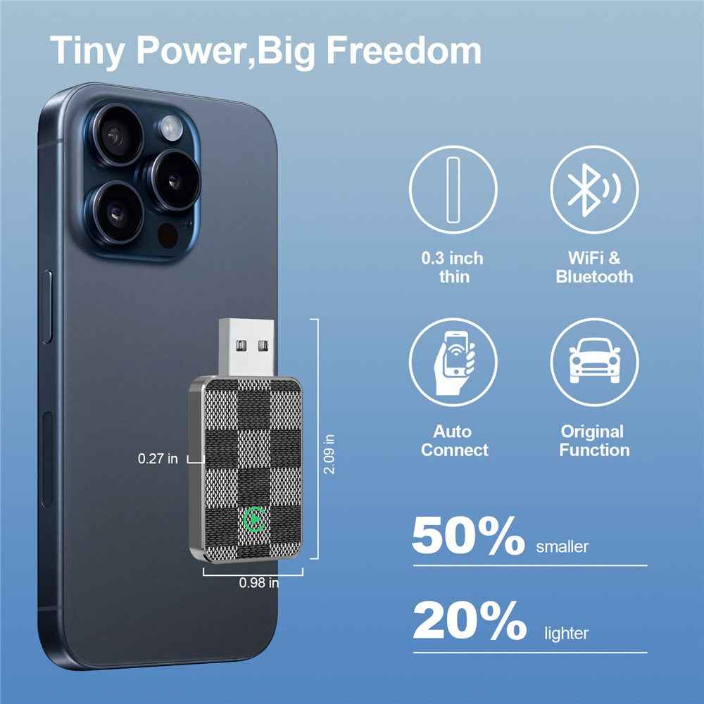 2 in 1 Wireless CarPlay Android Auto Adapter for iPhone Android Phones Built-In CarPlay Android Auto Vehicles