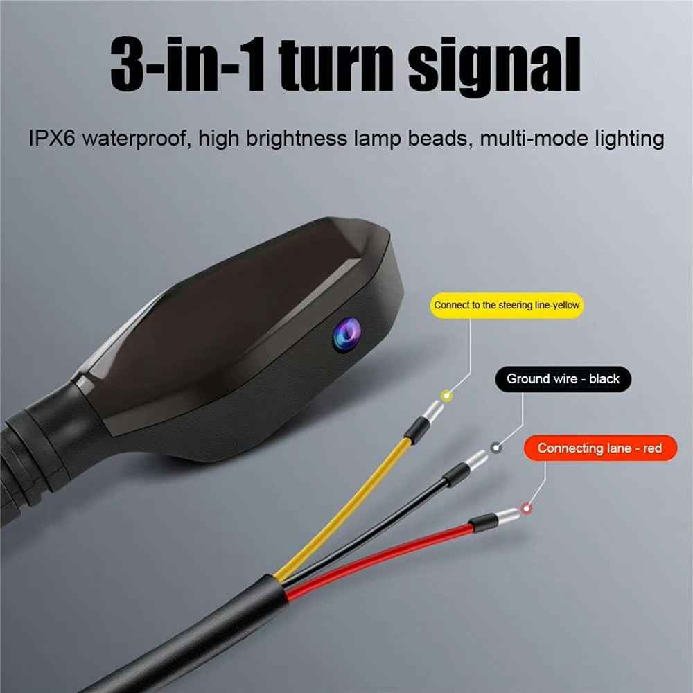 2Pcs Motorcycle LED Projection Turn Signal Light Ground Illumination Warning Lamp for Electric Vehicles