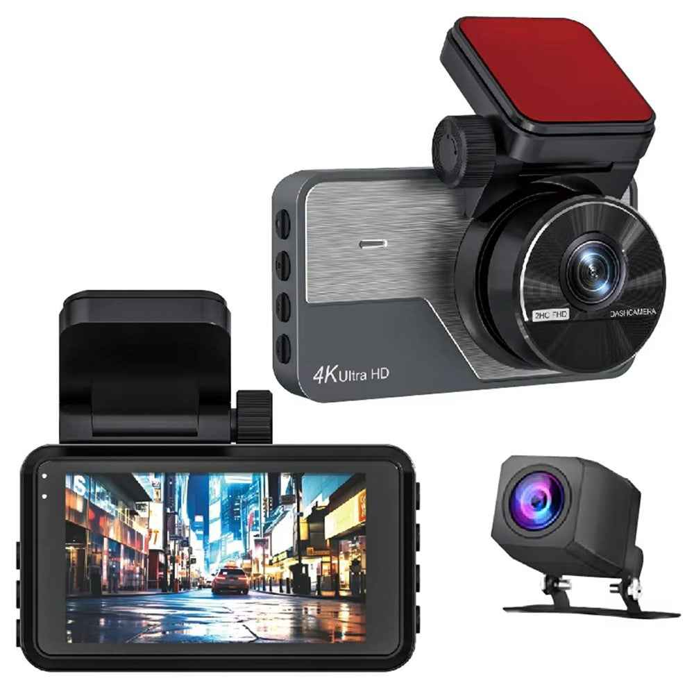 Car Dash Cam 4K Front 2K Rear Dual Recording Night Vision 3 Inch IPS Screen WIFI Vehicle Parking Monitor