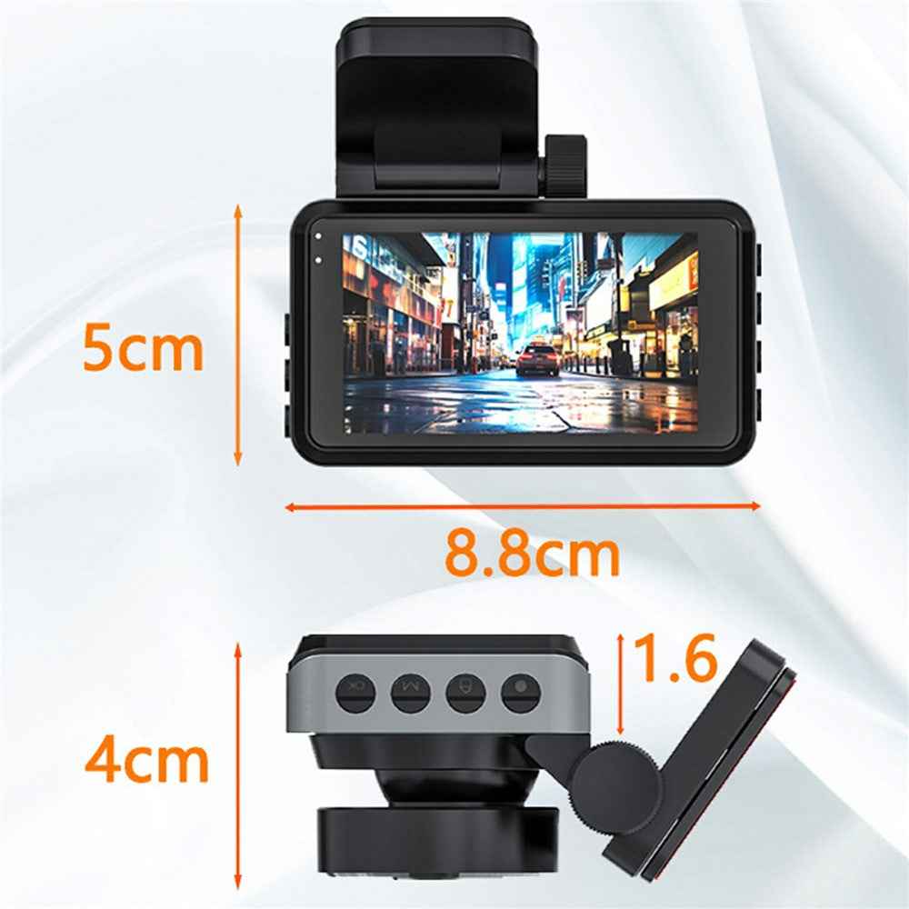 Car Dash Cam 4K Front 2K Rear Dual Recording Night Vision 3 Inch IPS Screen WIFI Vehicle Parking Monitor