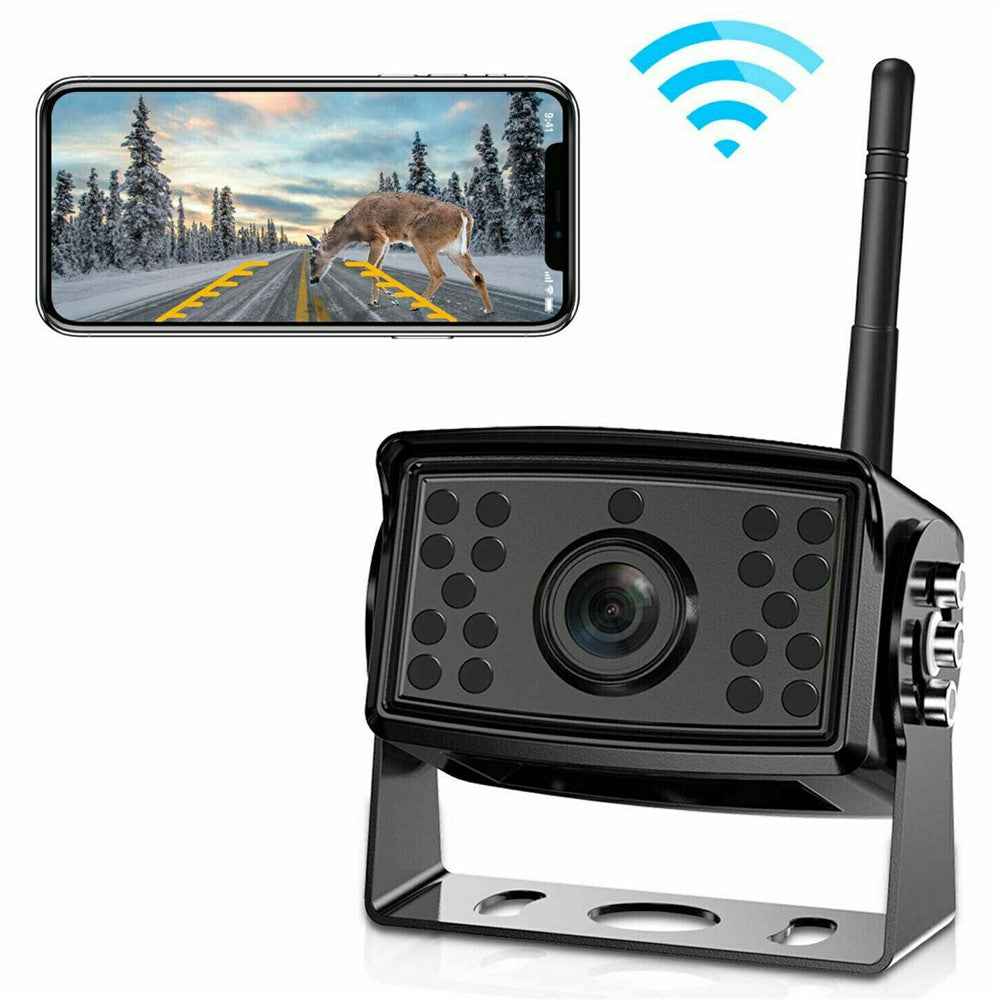 W105 For Vehicle Wireless Backup Camera 18 LED Night Vision HD 1080P IP67 Waterproof Wide Angle WiFi Cam