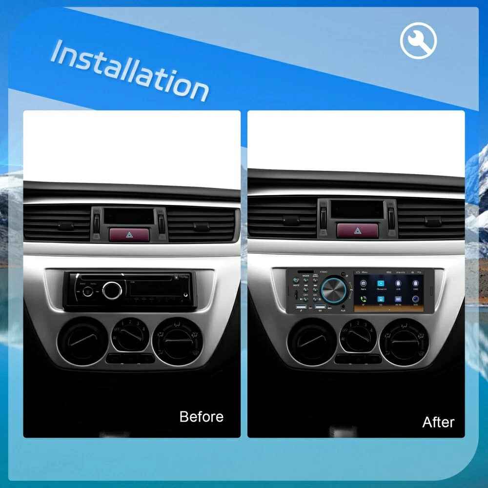 F7805C Wired CarPlay 4.1 Inch Touch Screen MP5 Car Radio Bluetooth-Compatible SD AUX USB 7 Color Lights Multimedia Player
