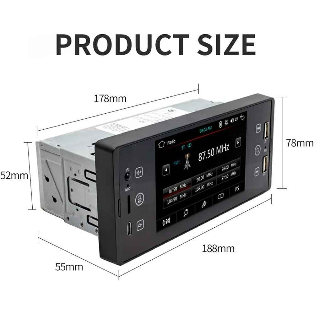 SW-150C 5 Inch Touch Screen Car Stereo MP5 FM Transmitter Wired CarPlay Bluetooth-Compatible Multimedia Player