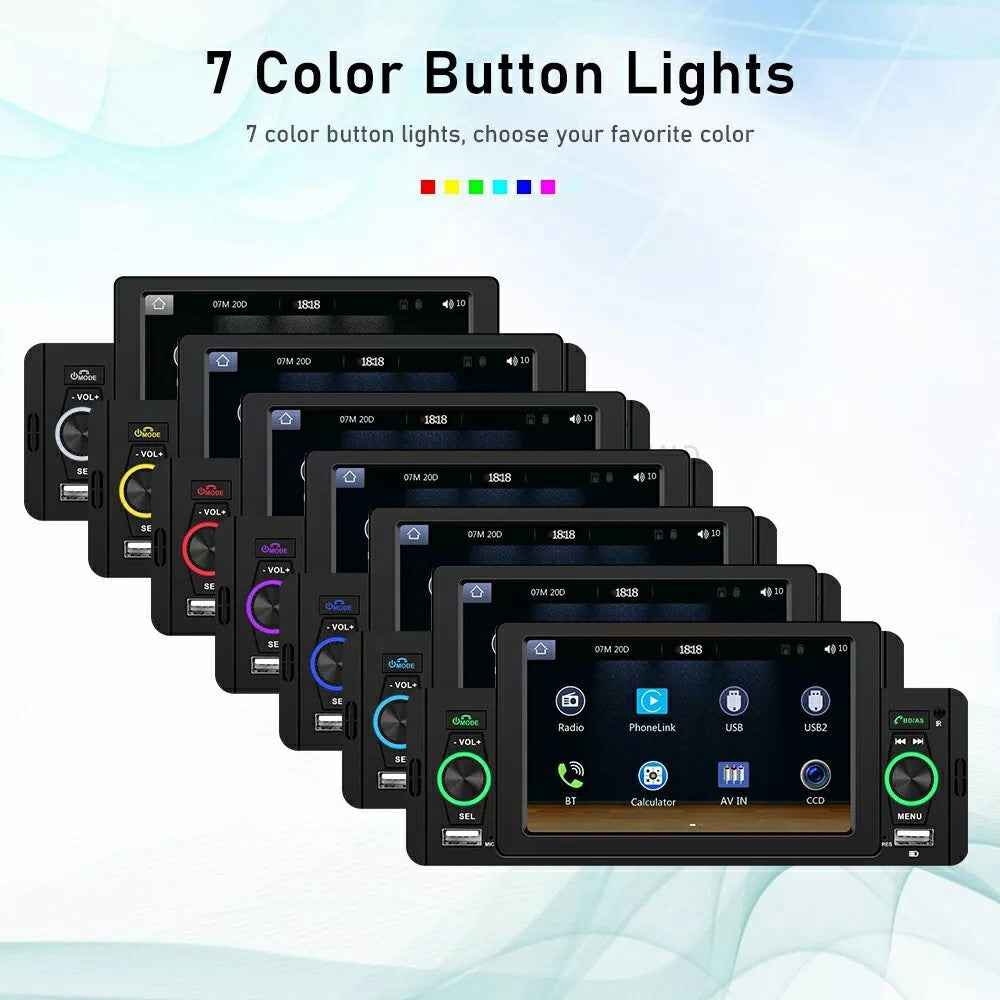 SW-151C Wired CarPlay 5 Inch Touch Screen MP5 Car Radio Bluetooth-Compatible Multimedia Player