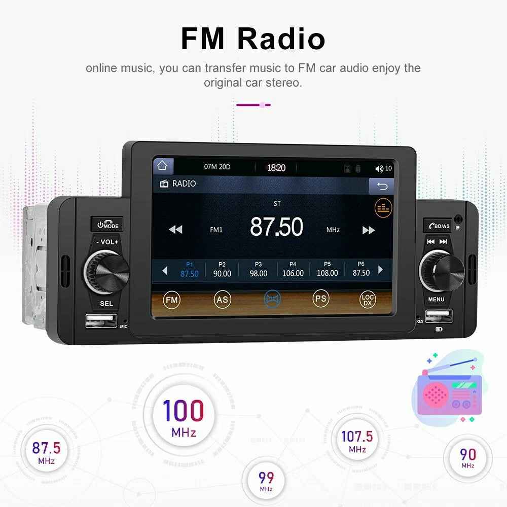 SW-151C Wired CarPlay 5 Inch Touch Screen MP5 Car Radio Bluetooth-Compatible Multimedia Player