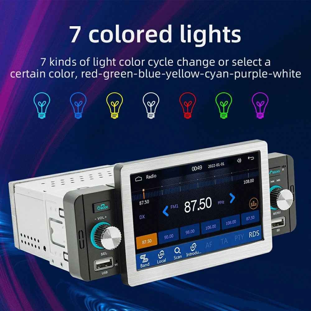 158W Wireless CarPlay 5 Inch Touchscreen MP5 Car FM Radio Bluetooth Multimedia Player