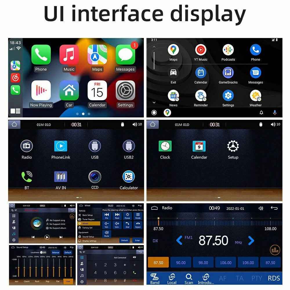 158W Wireless CarPlay 5 Inch Touchscreen MP5 Car FM Radio Bluetooth Multimedia Player