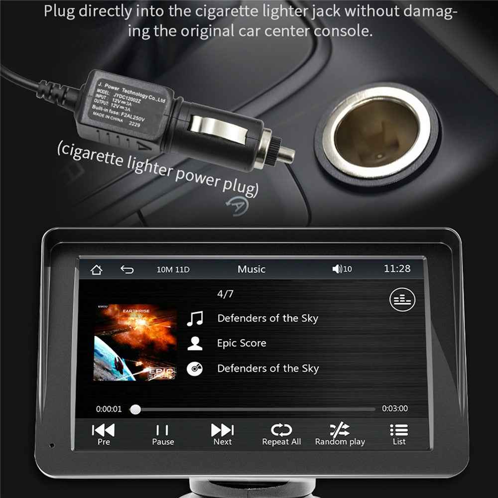 B300A Portable 7 Inch HD Large Screen Car MP5 Player GPS Navigation Bluetooth-Compatible Wireless CarPlay