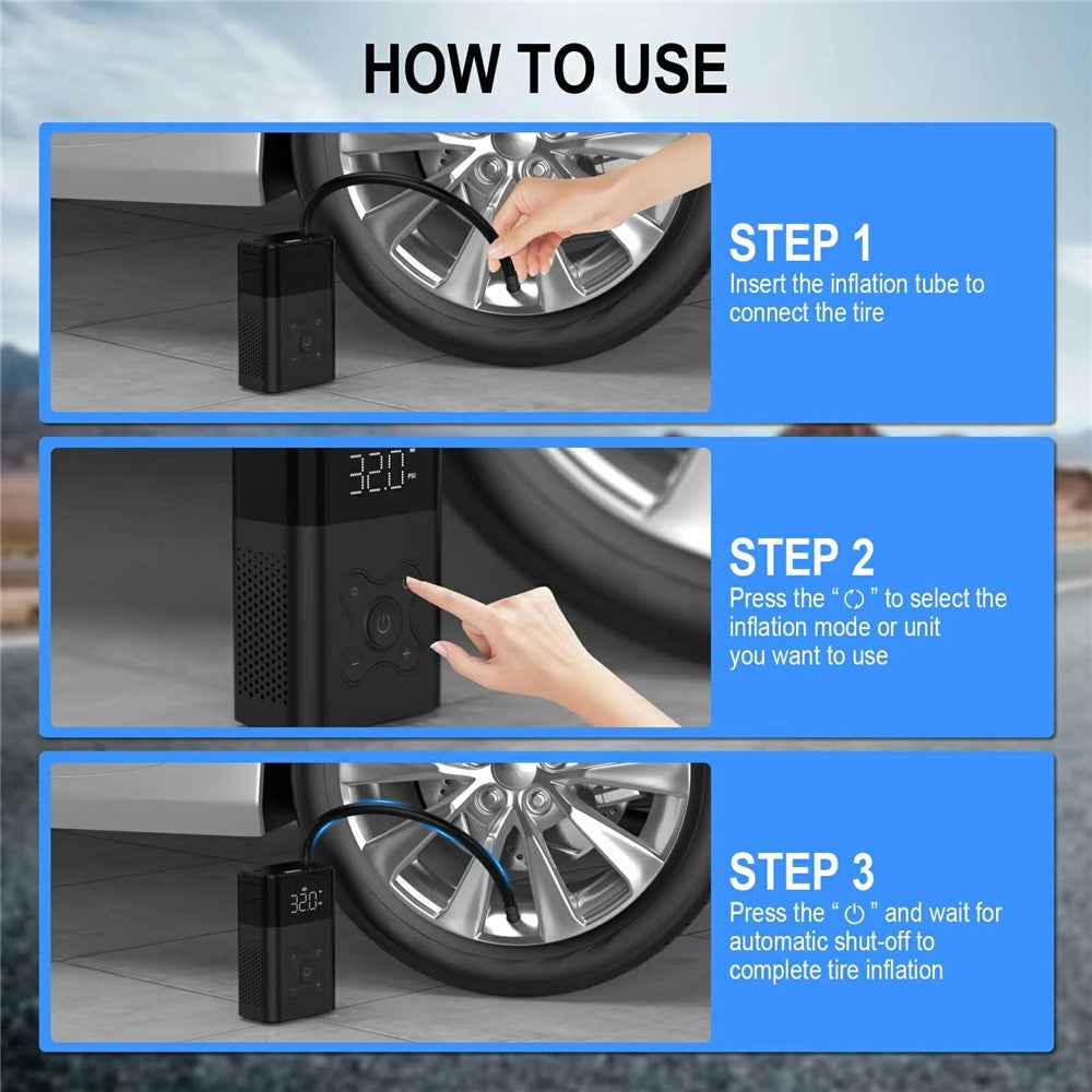 CQB-B5-01 Portable Digital Display Wireless Car Air Pump  19 Cylinder Smart Electric Tire Inflator